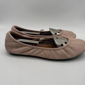Tieks Shoes Womens Size 7 Pink Leather Ballet Flats Foldable Comfort Casual